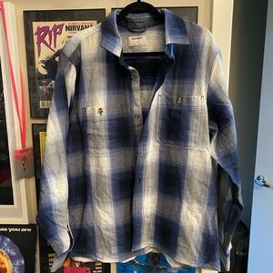 Old Navy Men's Blue Plaid Shirt